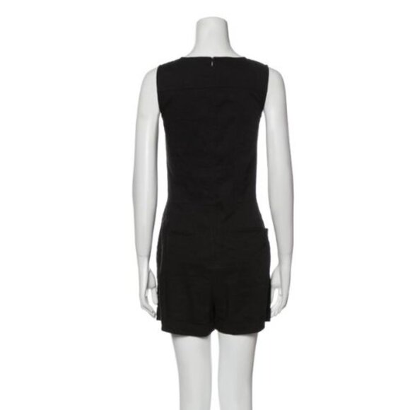 Theory Linen Pocket Front Scoop Neck Romper - Picture 8 of 8